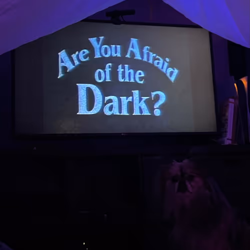Watching "Are You Afraid of the Dark" in a home made fort