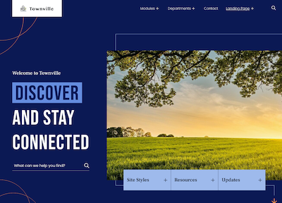 screenshot of the Moraine Municipal Theme website